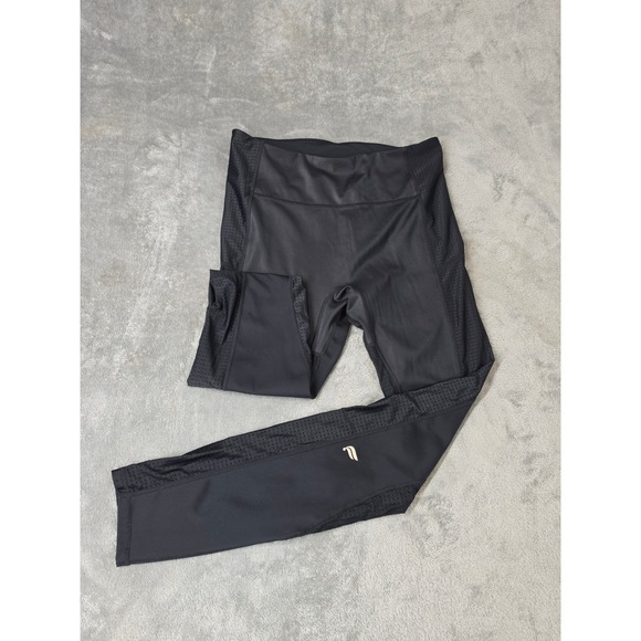 Fabletics Pants - Fabletics Motion365+ Black Mesh Panel High Waisted Leggings Women Size M 7/8
